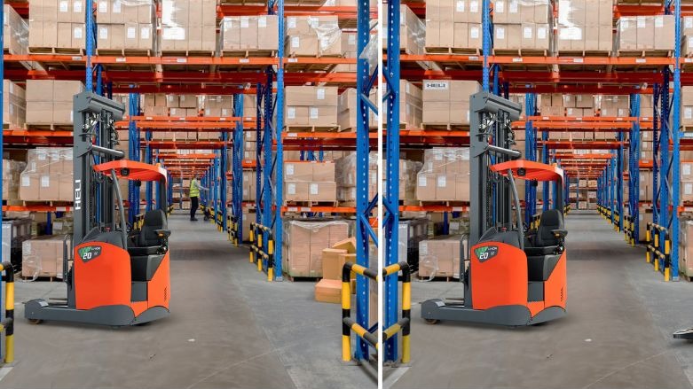 Xe nâng reach truck ngồi lái HELI